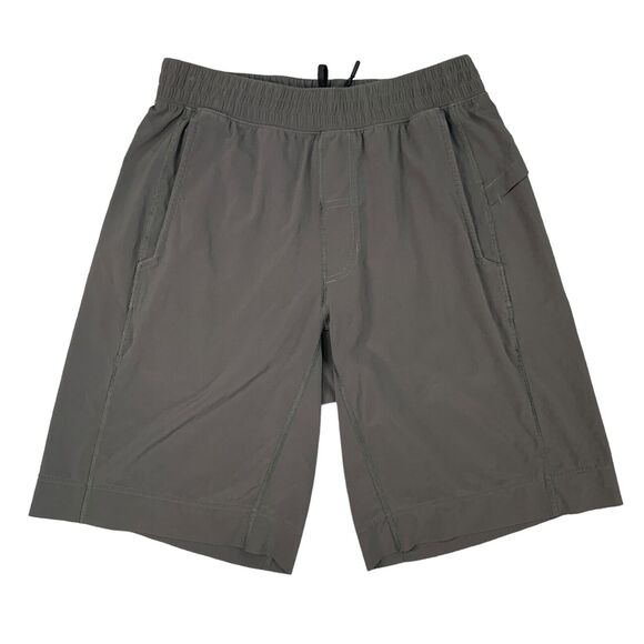 Lululemon Short Mens M Medium Charcoal Gray Elasticated Waistband Active Workout - Picture 1 of 12